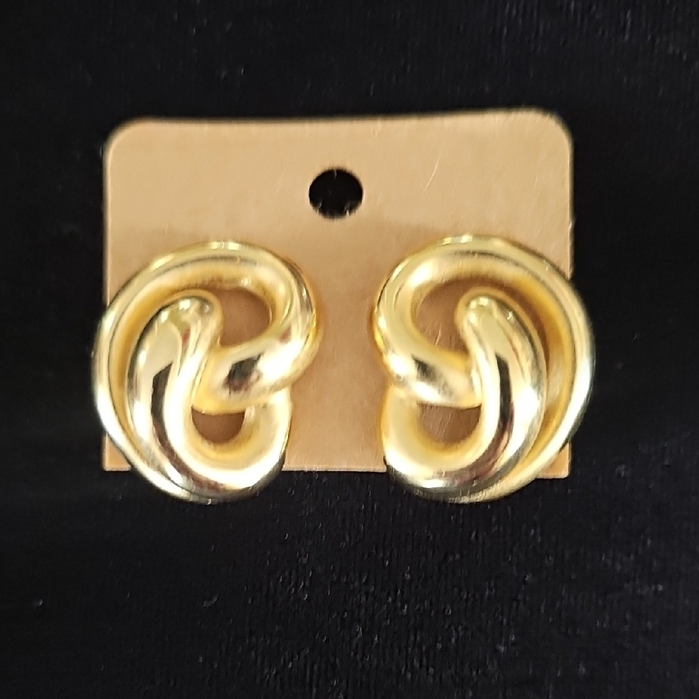 Vintage Erwin Pearl Clip-on Gold-Tone Twisted Earrings - Picture 5 of 5
